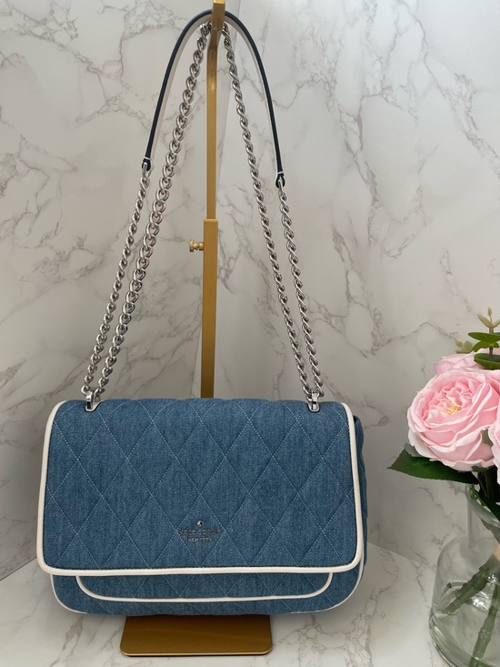 kate spade Handbags - Kate Spade Carey Quilted Denim Medium Flap Shoulder/Crossbody Bag – Blue Multi